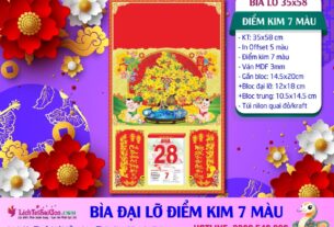 Bìa Lỡ (35x58cm) Điểm Kim 7 Màu Gắn Bloc 2025