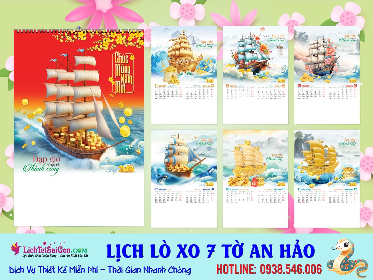 Lịch Lò Xo 7 Tờ An Hảo